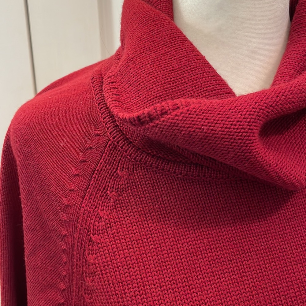 Vintage Marina Rinaldi Wool Cowl Neck Sweater in Dark Red. Size L. EUC - Picture 3 of 8